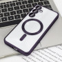 Husa Luxury tip MagSafe compatibila cu Samsung Galaxy S25, protectie camera, Margini colorate, Mov