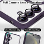 Husa Luxury tip MagSafe compatibila cu Samsung Galaxy S25, protectie camera, Margini colorate, Mov