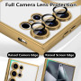 Husa Luxury tip MagSafe compatibila cu Samsung Galaxy S25 Ultra, protectie camera, Margini colorate, Auriu