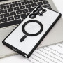 Husa Luxury tip MagSafe compatibila cu Samsung Galaxy S25 Ultra, protectie camera, Margini colorate, Negru