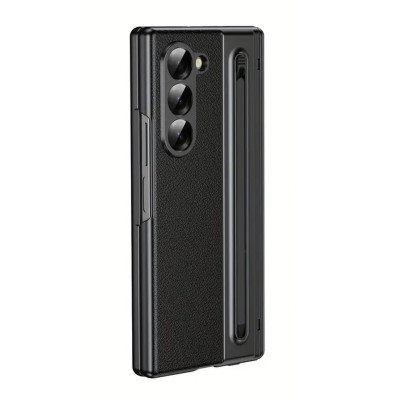 Husa Piele Ecologica cu S-Pen compatibila cu Samsung Galaxy Z Fold6 - Negru