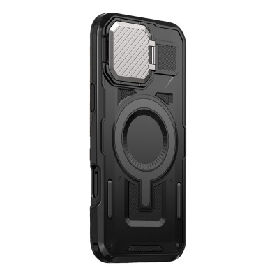 Husa Protectie UrbanMag Armor MagCase Metal Camera Protection KickStand pentru Apple iPhone 15