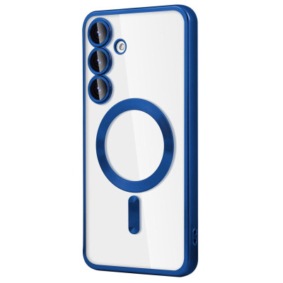 Husa Luxury Tip MagSafe cu protectie pentru camere, compatibila cu Samsung Galaxy A56, Albastru