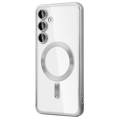 Husa Luxury Tip MagSafe cu protectie pentru camere, compatibila cu Samsung Galaxy A56, Argintiu