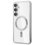 Husa Luxury Tip MagSafe cu protectie pentru camere, compatibila cu Samsung Galaxy A56, Argintiu