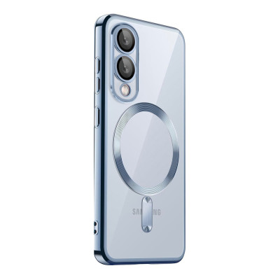 Husa Luxury Tip MagSafe cu protectie pentru camere, compatibila cu Samsung Galaxy S25 Edge, Albastru