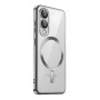 Husa Luxury Tip MagSafe cu protectie pentru camere, compatibila cu Samsung Galaxy S25 Edge, Argintiu