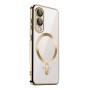 Husa Luxury Tip MagSafe cu protectie pentru camere, compatibila cu Samsung Galaxy S25 Edge, Auriu