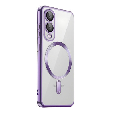 Husa Luxury Tip MagSafe cu protectie pentru camere, compatibila cu Samsung Galaxy S25 Edge, Mov