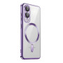 Husa Luxury Tip MagSafe cu protectie pentru camere, compatibila cu Samsung Galaxy S25 Edge, Mov