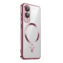 Husa Luxury Tip MagSafe cu protectie pentru camere, compatibila cu Samsung Galaxy S25 Edge, Roz