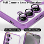 Husa Luxury tip MagSafe compatibila cu Samsung Galaxy A55, protectie camera, Margini colorate, Mov