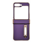 Husa De Protectie Compatibila Cu Samsung Galaxy Z Flip6 din Piele Ecologica, Kickstand, Mov