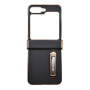 Husa De Protectie Compatibila Cu Samsung Galaxy Z Flip6 din Piele Ecologica, Kickstand, Negru