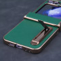 Husa De Protectie Compatibila Cu Samsung Galaxy Z Flip6 din Piele Ecologica, Kickstand, Verde