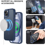 Husa Magnetica din Silicon Matte Transparent compatibila cu Apple iPhone 11 - Navy Blue
