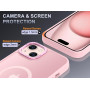 Husa Magnetica din Silicon Matte Transparent compatibila cu Apple iPhone 11 - Roz
