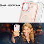 Husa Magnetica din Silicon Matte Transparent compatibila cu Apple iPhone 11 Pro - Roz