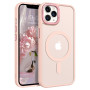Husa Magnetica din Silicon Matte Transparent compatibila cu Apple iPhone 11 Pro Max - Roz