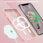 Husa Magnetica din Silicon Matte Transparent compatibila cu Apple iPhone 11 Pro Max - Roz