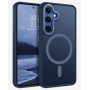 Husa Magnetica din Silicon Matte Transparent compatibila cu Samsung Galaxy S24 - Navy Blue
