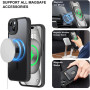 Husa Magnetica din Silicon Matte Transparent compatibila cu Apple iPhone 14 Plus - Negru