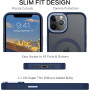 Husa Magnetica din Silicon Matte Transparent compatibila cu Apple iPhone 14 Pro - Navy Blue