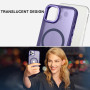 Husa Magnetica din Silicon Matte Transparent compatibila cu Apple iPhone 14 Pro Max - Mov