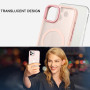Husa Magnetica din Silicon Matte Transparent compatibila cu Apple iPhone 14 Pro Max - Roz
