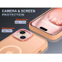 Husa Magnetica din Silicon Matte Transparent compatibila cu Apple iPhone 15 - Auriu
