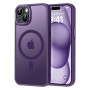 Husa Magnetica din Silicon Matte Transparent compatibila cu Apple iPhone 15 - Mov