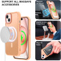 Husa Magnetica din Silicon Matte Transparent compatibila cu Apple iPhone 15 Plus - Auriu