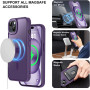 Husa Magnetica din Silicon Matte Transparent compatibila cu Apple iPhone 15 Plus - Mov