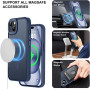 Husa Magnetica din Silicon Matte Transparent compatibila cu Apple iPhone 15 Plus - Navy Blue