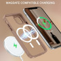 Husa Magnetica din Silicon Matte Transparent compatibila cu Apple iPhone 15 Pro - Auriu