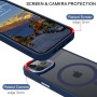 Husa Magnetica din Silicon Matte Transparent compatibila cu Apple iPhone 15 Pro - Navy Blue