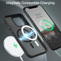 Husa Magnetica din Silicon Matte Transparent compatibila cu Apple iPhone 15 Pro Max - Negru