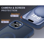 Husa Magnetica din Silicon Matte Transparent compatibila cu Apple iPhone 16 - Navy Blue