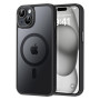 Husa Magnetica din Silicon Matte Transparent compatibila cu Apple iPhone 16 - Negru