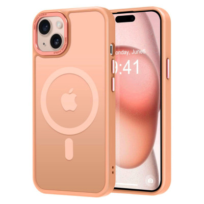 Husa Magnetica din Silicon Matte Transparent compatibila cu Apple iPhone 16 Plus - Auriu