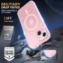 Husa Magnetica din Silicon Matte Transparent compatibila cu Apple iPhone 16 Plus - Roz