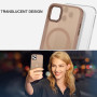 Husa Magnetica din Silicon Matte Transparent compatibila cu Apple iPhone 16 Pro - Auriu