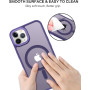 Husa Magnetica din Silicon Matte Transparent compatibila cu Apple iPhone 16 Pro - Mov