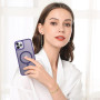 Husa Magnetica din Silicon Matte Transparent compatibila cu Apple iPhone 16 Pro - Mov