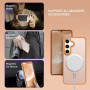 Husa Magnetica din Silicon Matte Transparent compatibila cu Samsung Galaxy S25 - Auriu