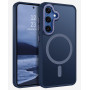 Husa Magnetica din Silicon Matte Transparent compatibila cu Samsung Galaxy S25 - Navy Blue