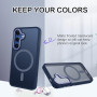Husa Magnetica din Silicon Matte Transparent compatibila cu Samsung Galaxy S25 - Navy Blue