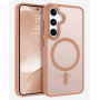 Husa Magnetica din Silicon Matte Transparent compatibila cu Samsung Galaxy S23 Plus - Auriu