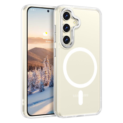 Husa Magnetica din Silicon Matte Transparent compatibila cu Samsung Galaxy S23 Plus - Transparent