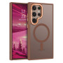 Husa Magnetica din Silicon Matte Transparent compatibila cu Samsung Galaxy S23 Ultra - Auriu